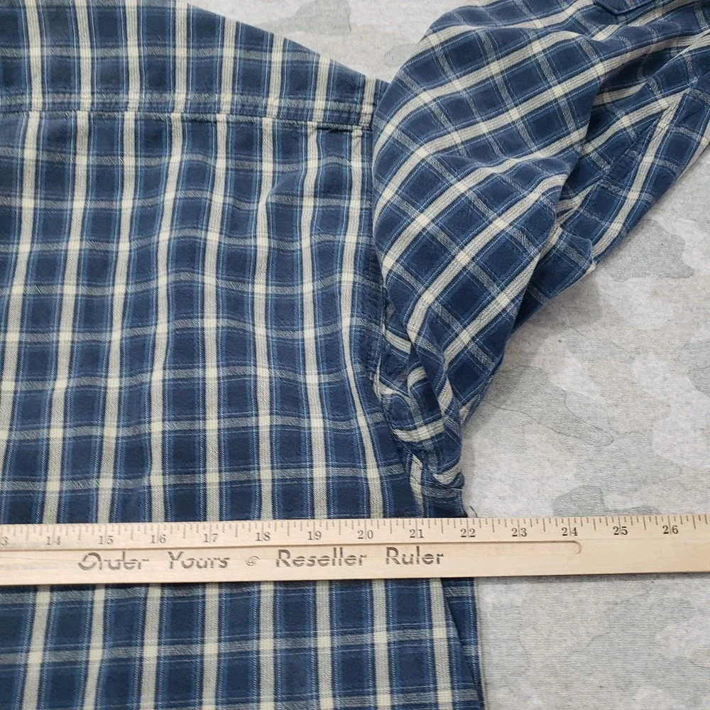 Vintage Carhartt Shirt‎ Mens Large Blue Pockets Long Sleeve Button-Up Workwear